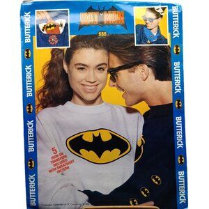 Butterick 986 Batman Sweatshirt Sewing Pattern Adult & Child Sizes Unisex Vintag